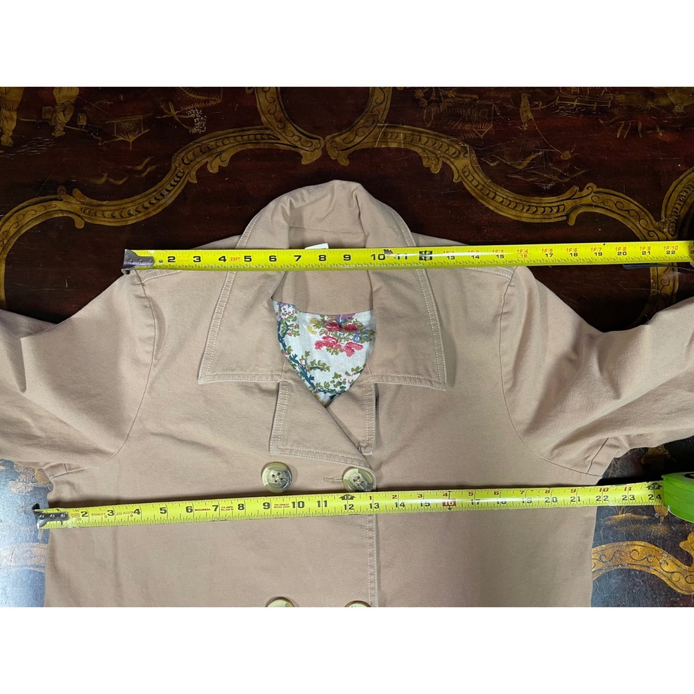 Sundance Womens Fielding Double Breasted Pea Coat Tan Boho Chic Academia Work L - Picture 4 of 14